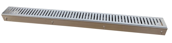 Edelstahlentwässerungsrinnen Bauhöhe 60 bis 80mm, Rost Schlitzdesign SET Typ 4